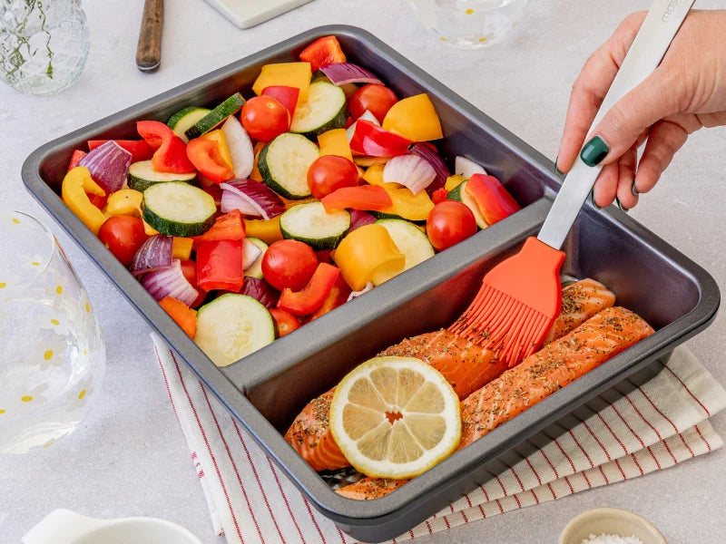 Légumes rôtis & saumon au citron