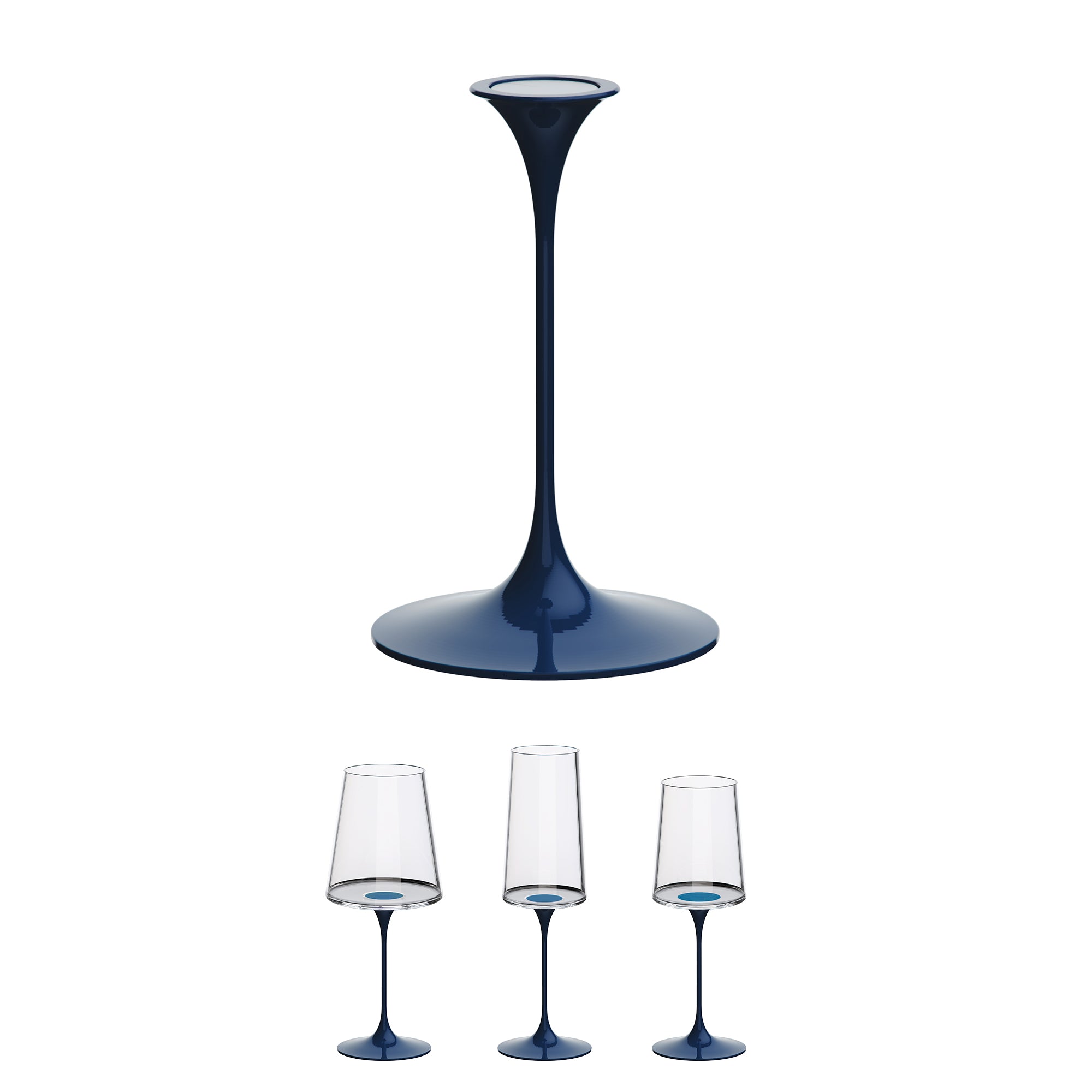 Splitglass - Pied métal - bleu