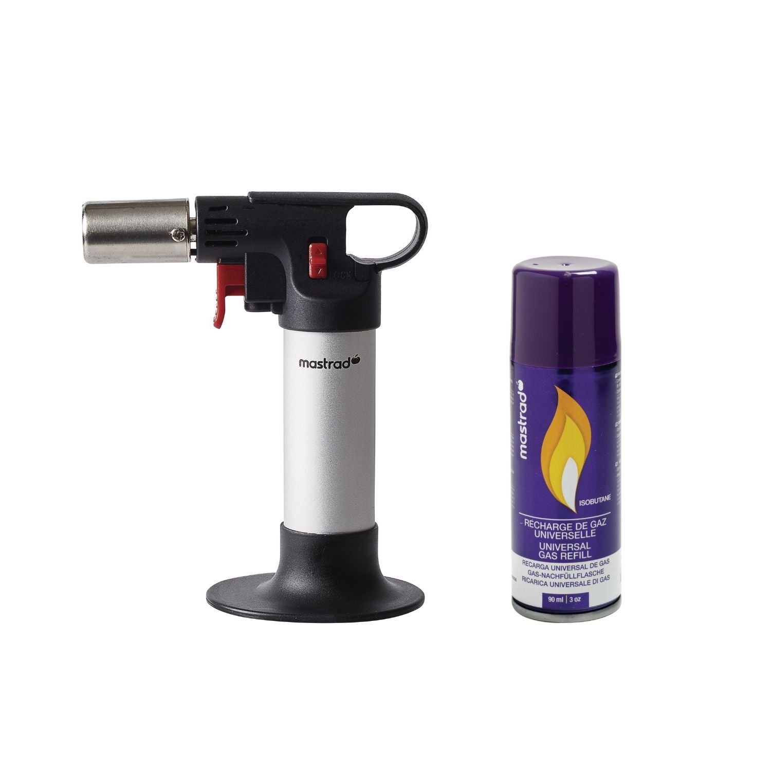 Chalumeau De Cuisine MASTRAD - Professionnel Et Rechargeable - 36 Ml - Avec Socle Amovible