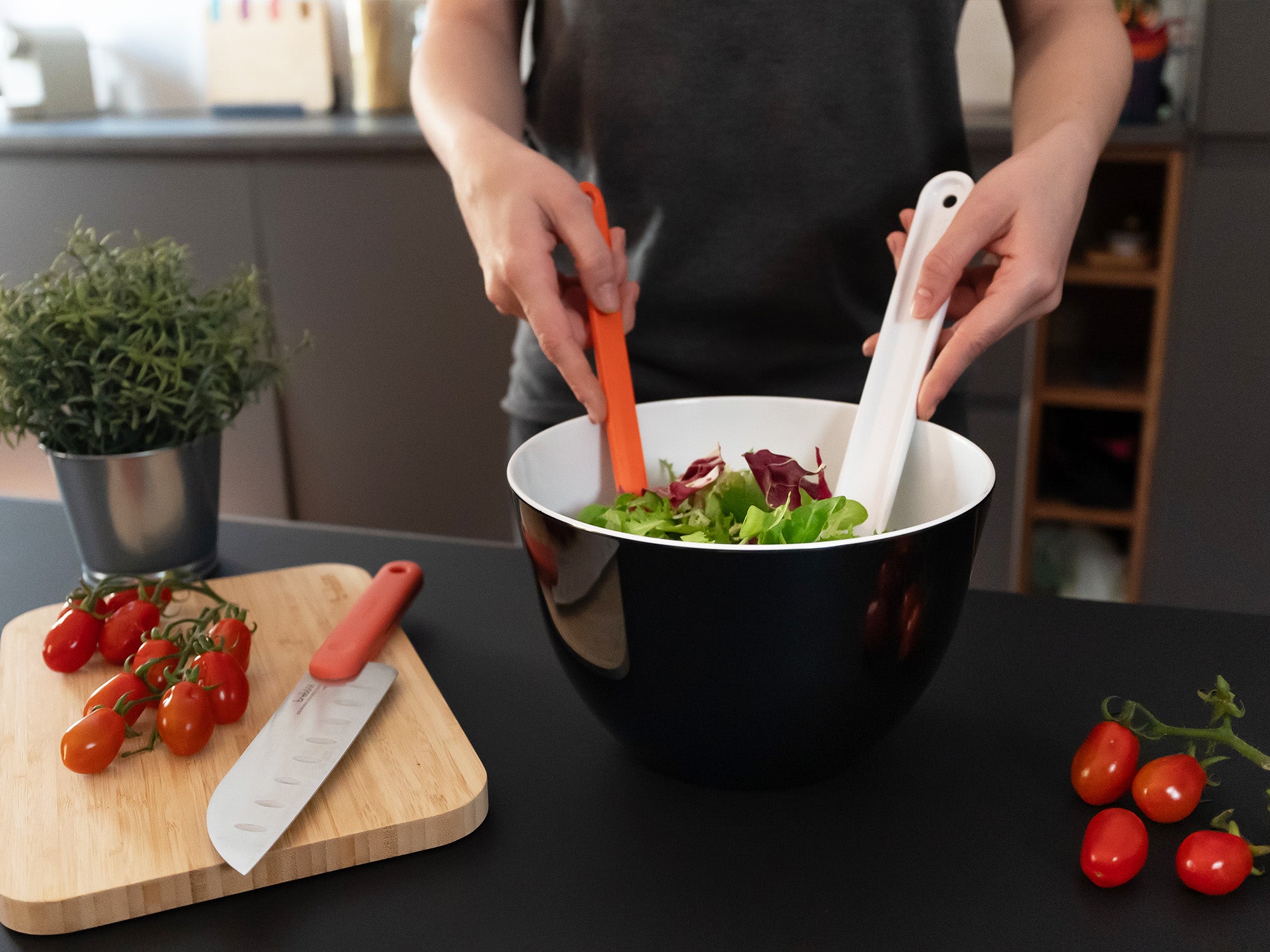 Pile - bol saladier empilable - diam 22cm - s - noir