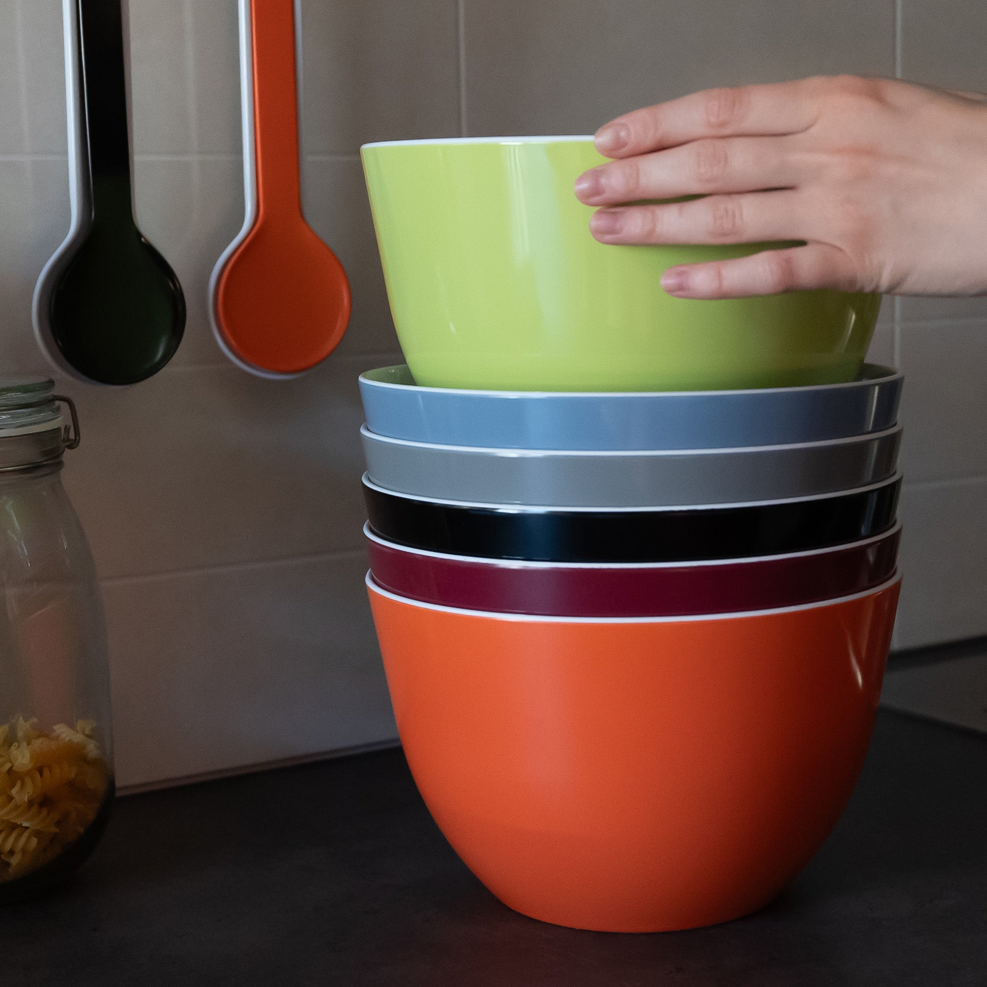 Pile - bol saladier empilable - diam 22cm - s - gris