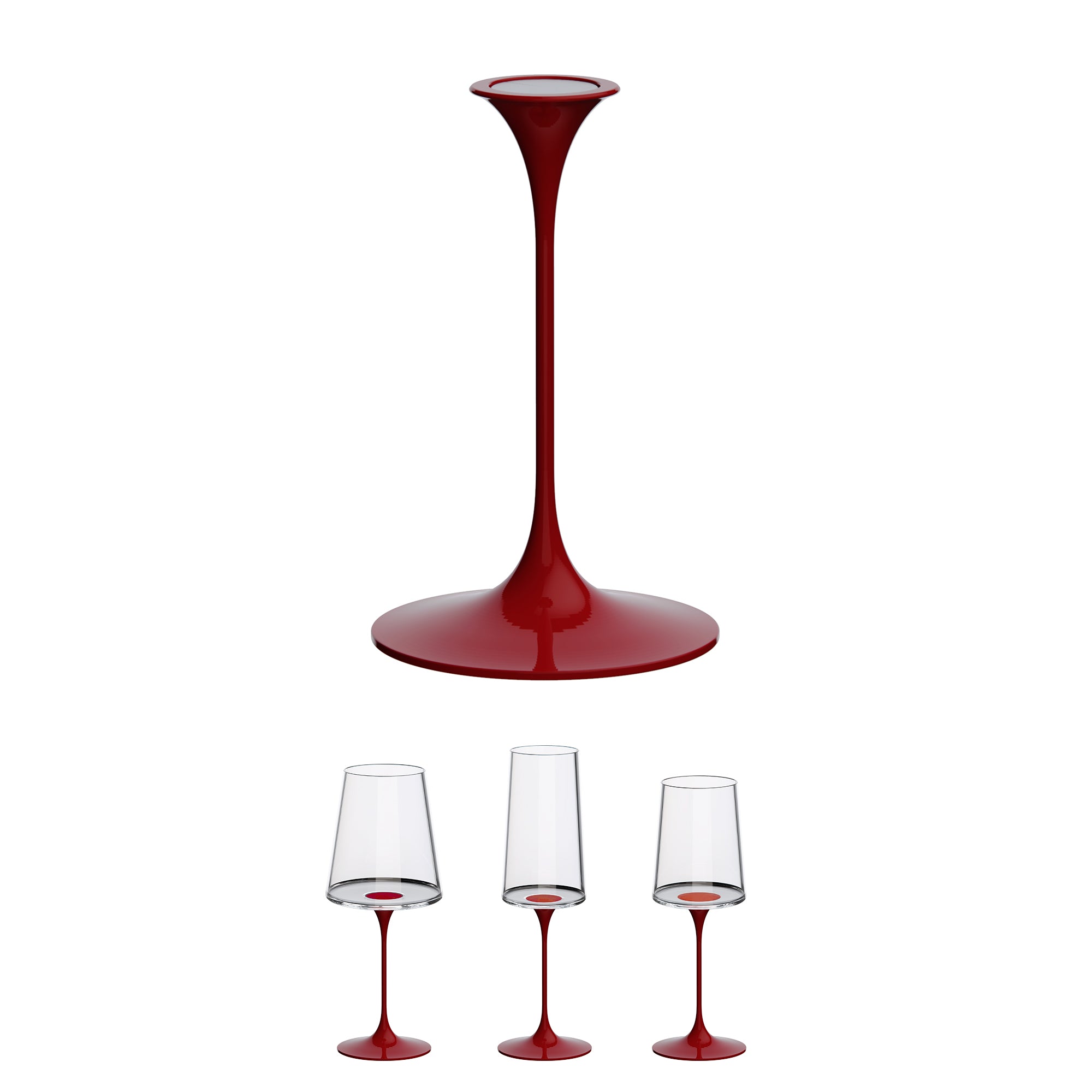 Splitglass - Pied métal - rouge
