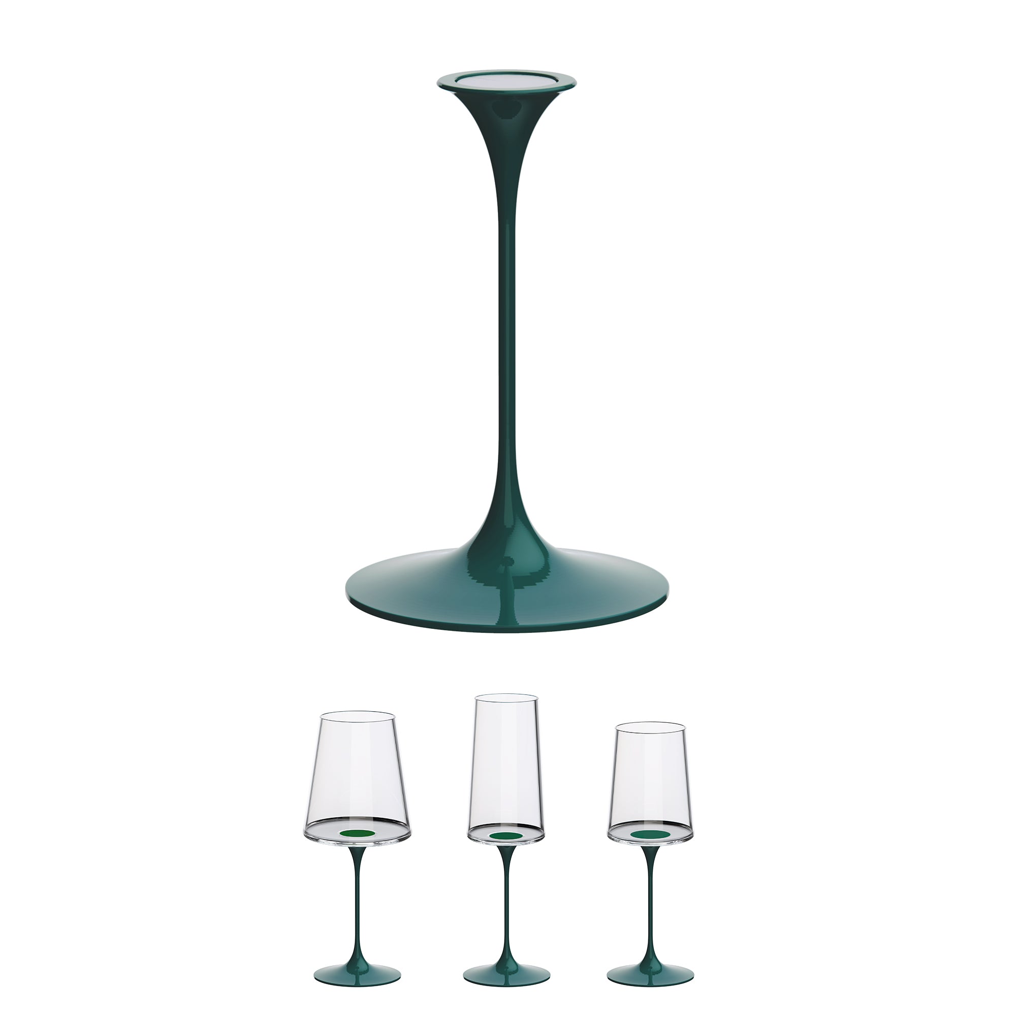 Splitglass - Pied métal - vert