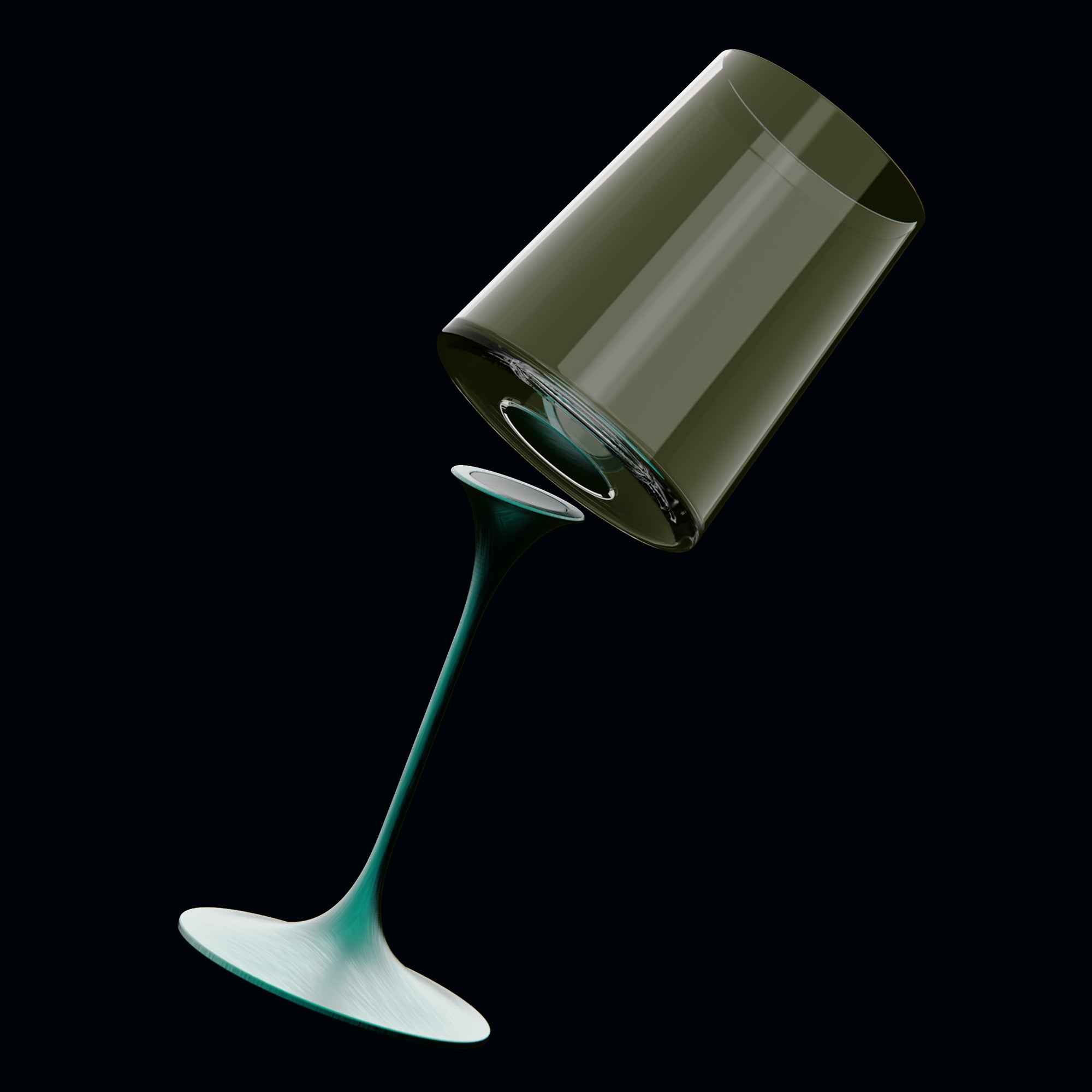 Splitglass - Pied métal - vert
