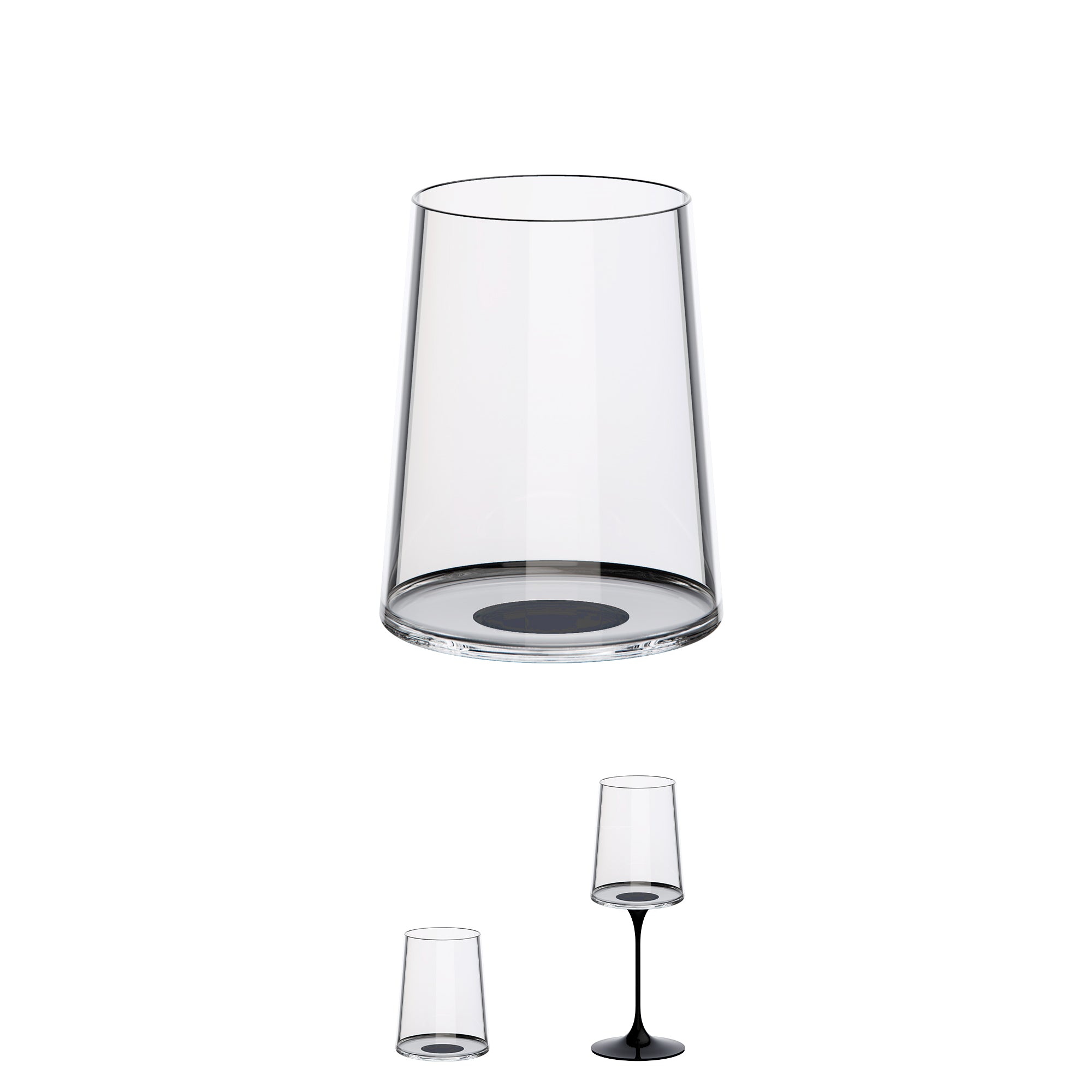 Splitglass - Set 2 verres à eau / vin blanc - noir