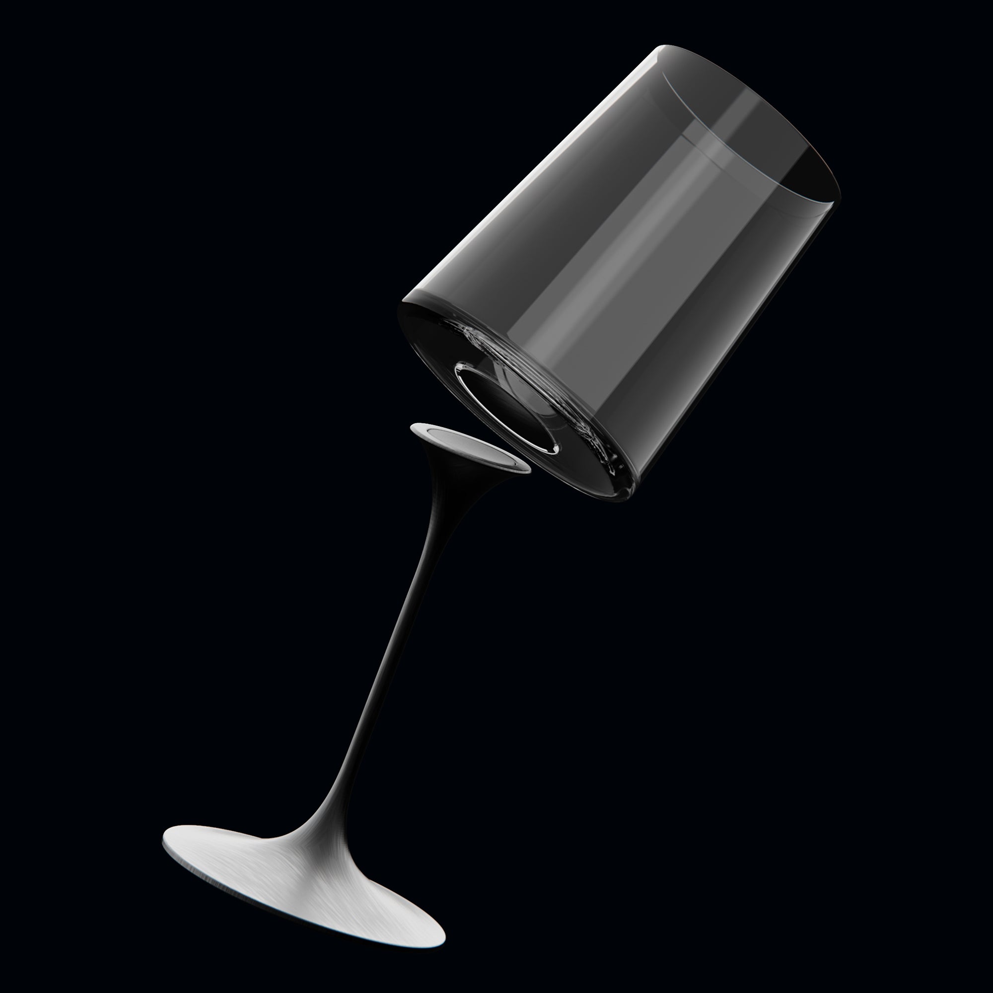 Splitglass - Set 2 verres à eau / vin blanc - noir