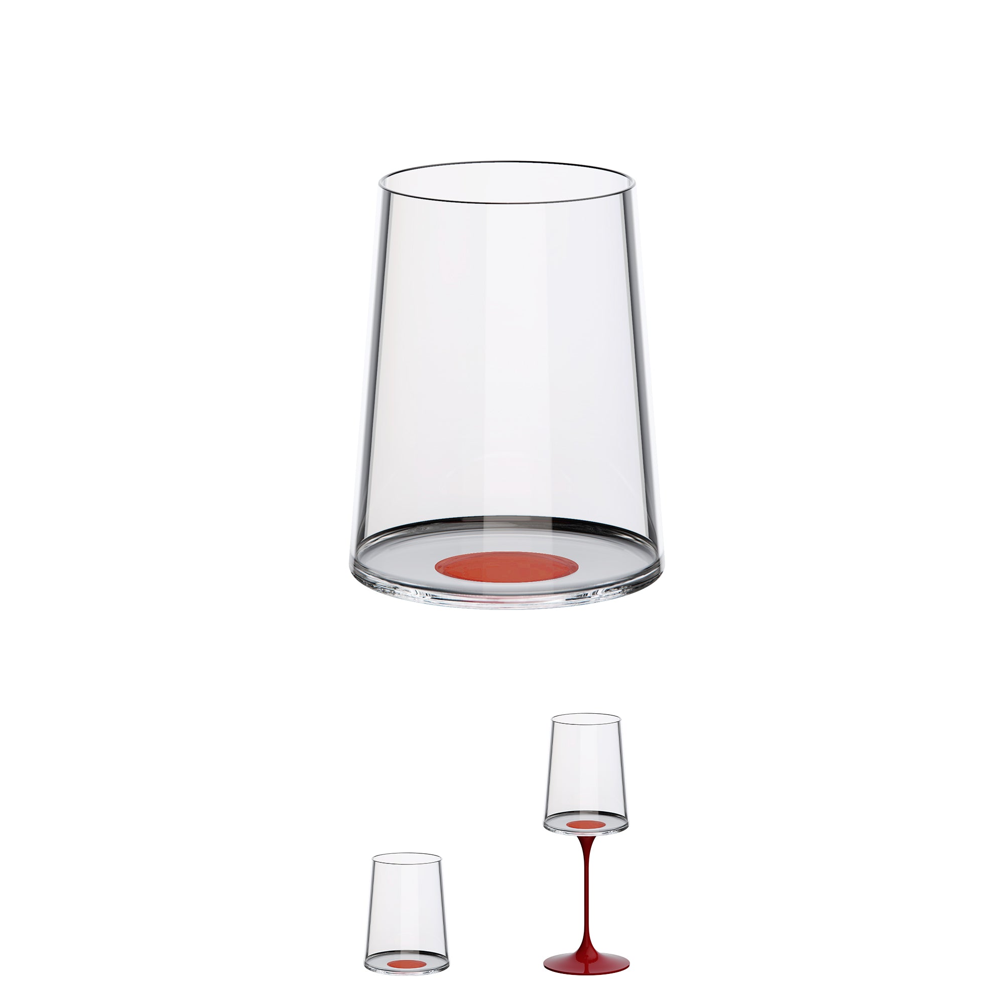 Splitglass - Set 2 verres à eau / vin blanc - rouge