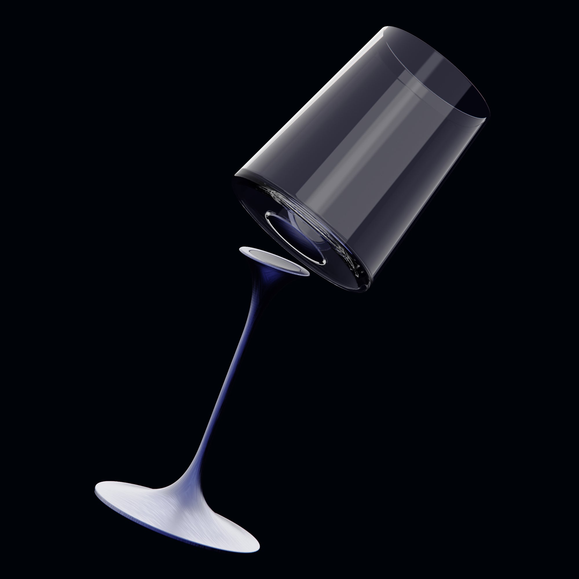 Splitglass - Set 2 verres à eau / vin blanc - bleu