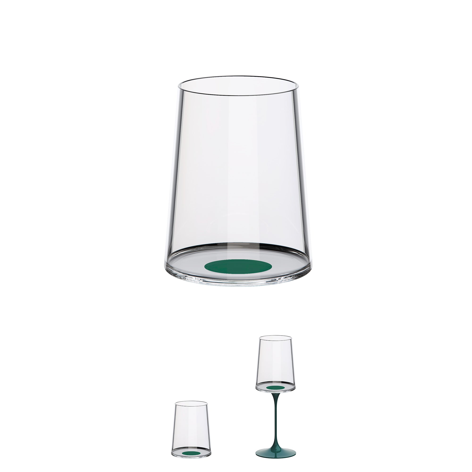 Splitglass - Set 2 verres à eau / vin blanc - vert