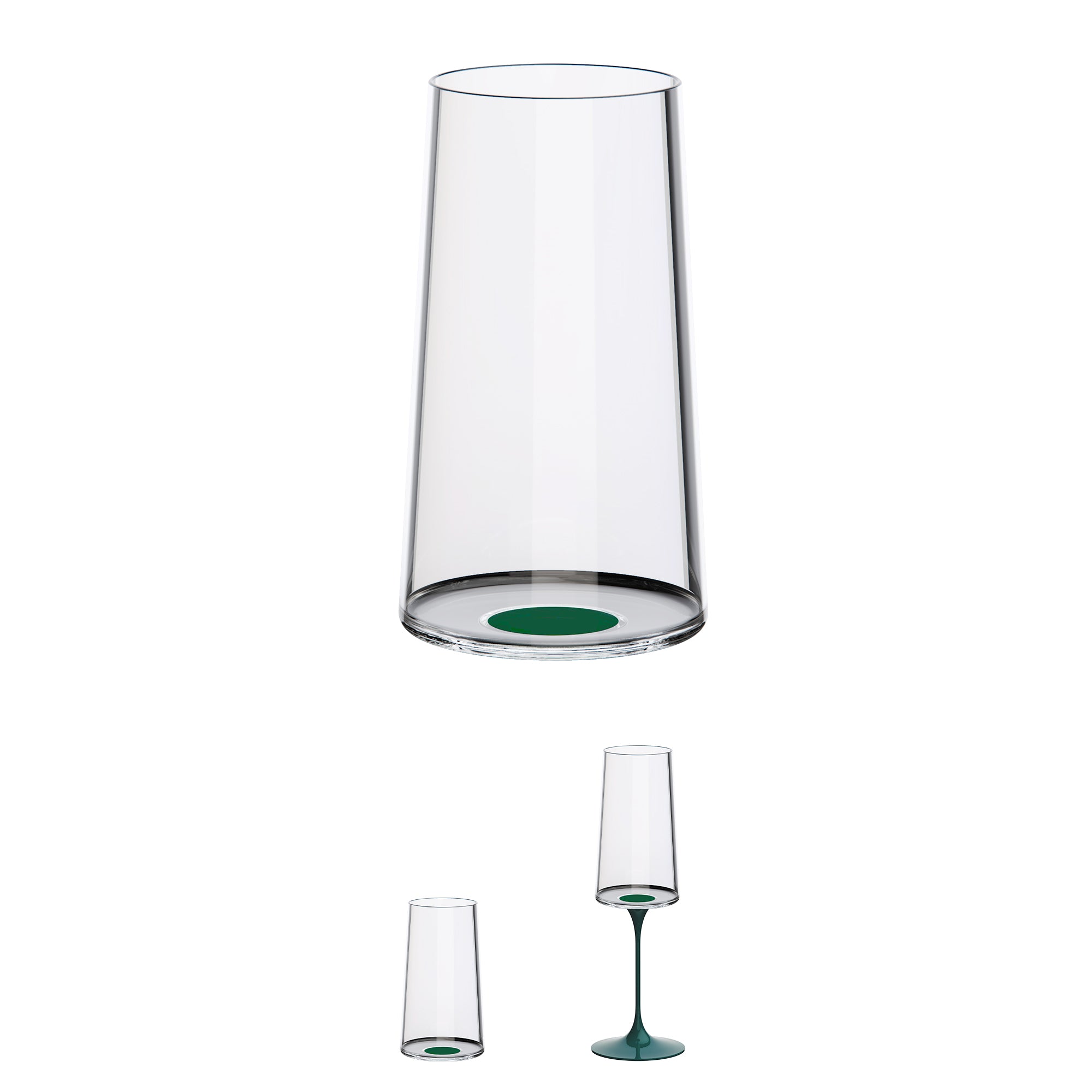 Splitglass - Set de 2 verres à orangeade / flutes - vert