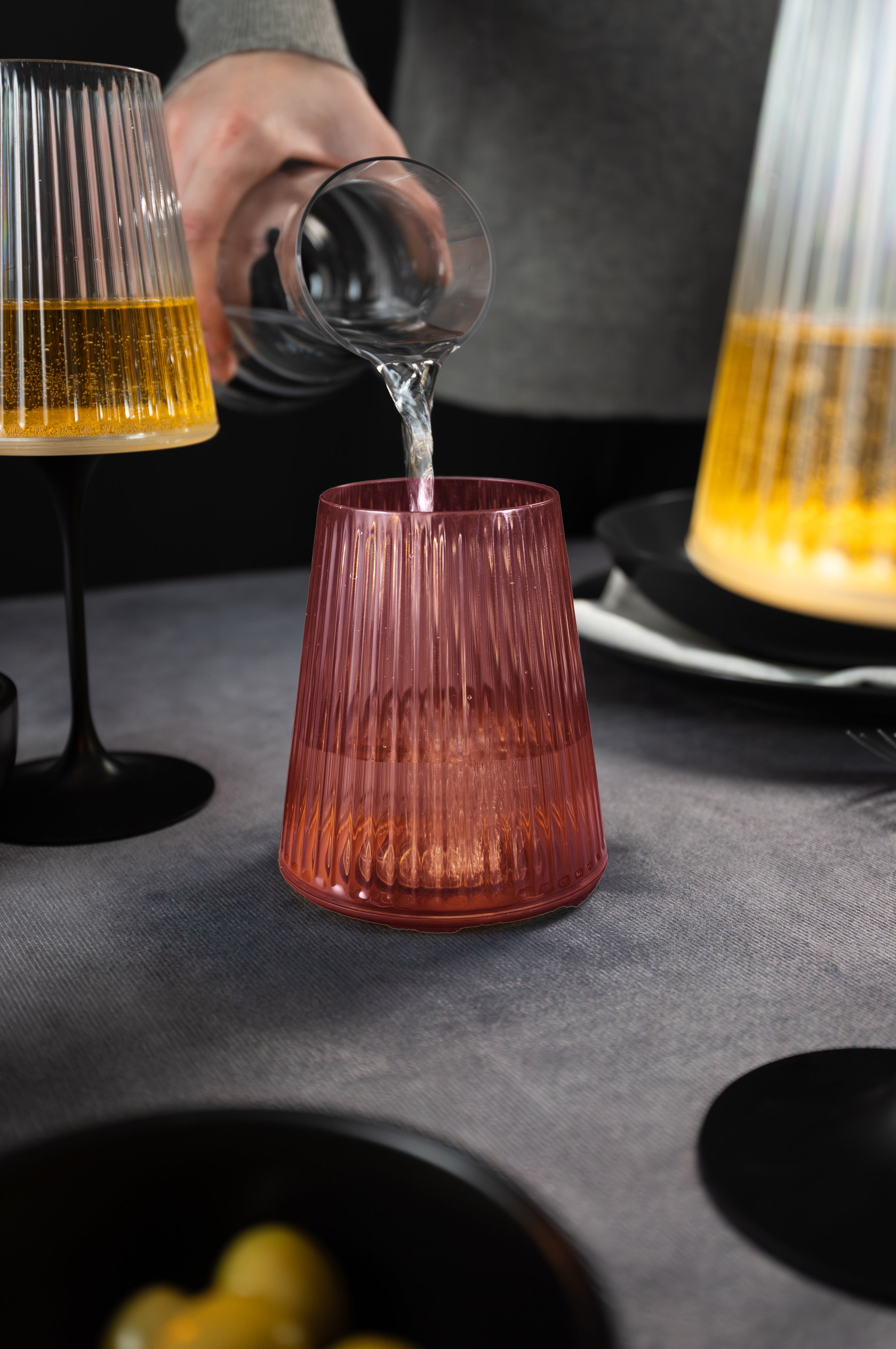 SplitGlass Easy - Verre à eau / vin rouge - rouge