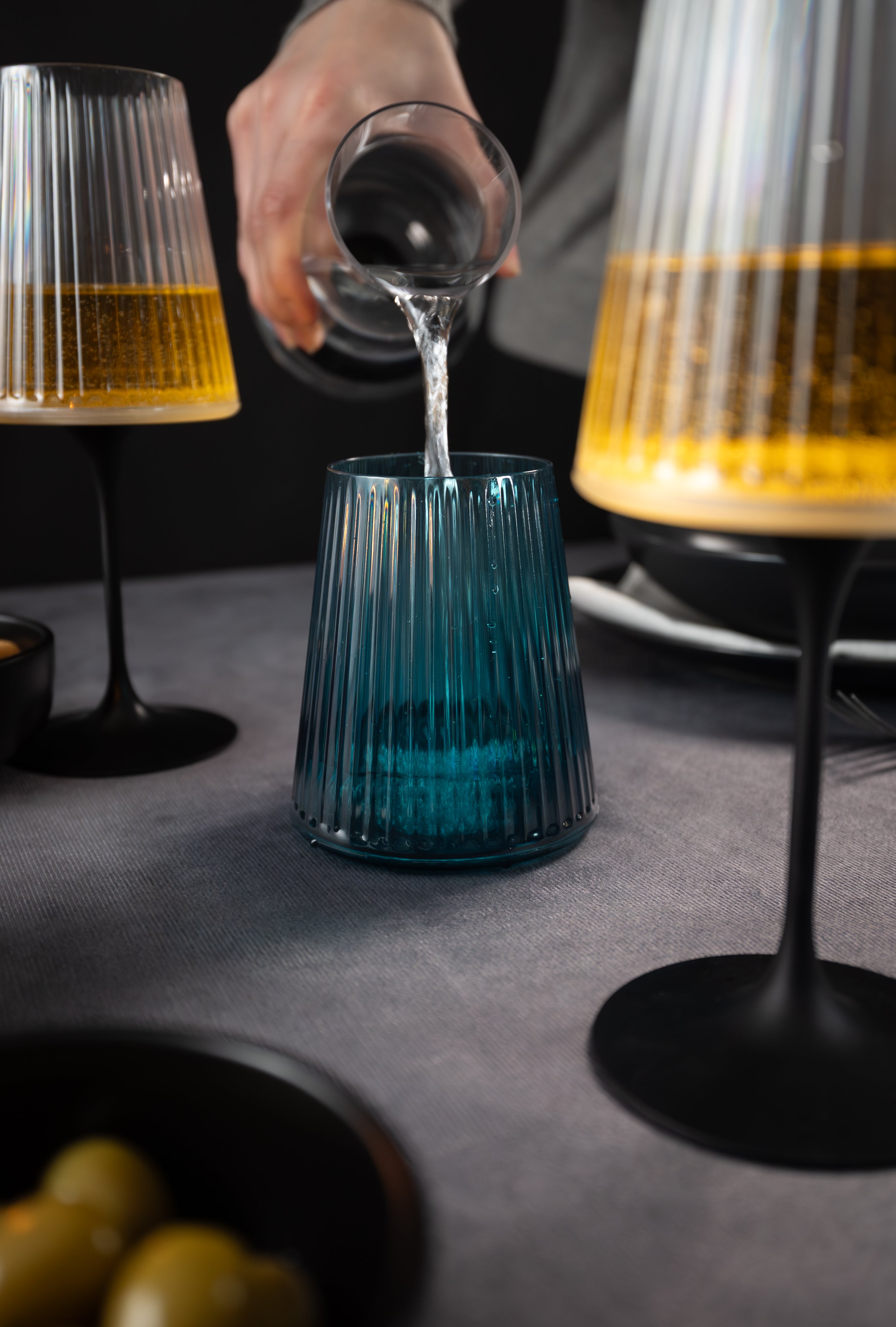 SplitGlass Easy - Verre à eau / vin rouge - bleu