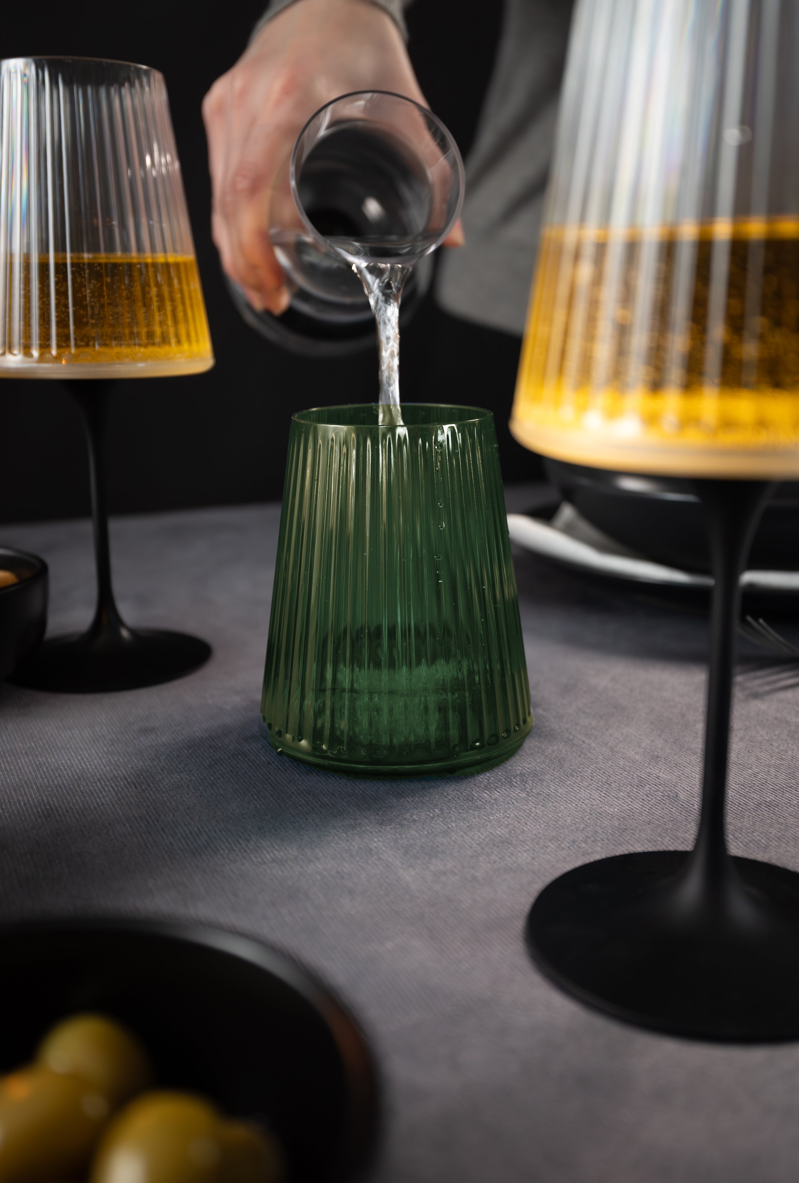 SplitGlass Easy - Verre à eau / vin rouge - vert kaki