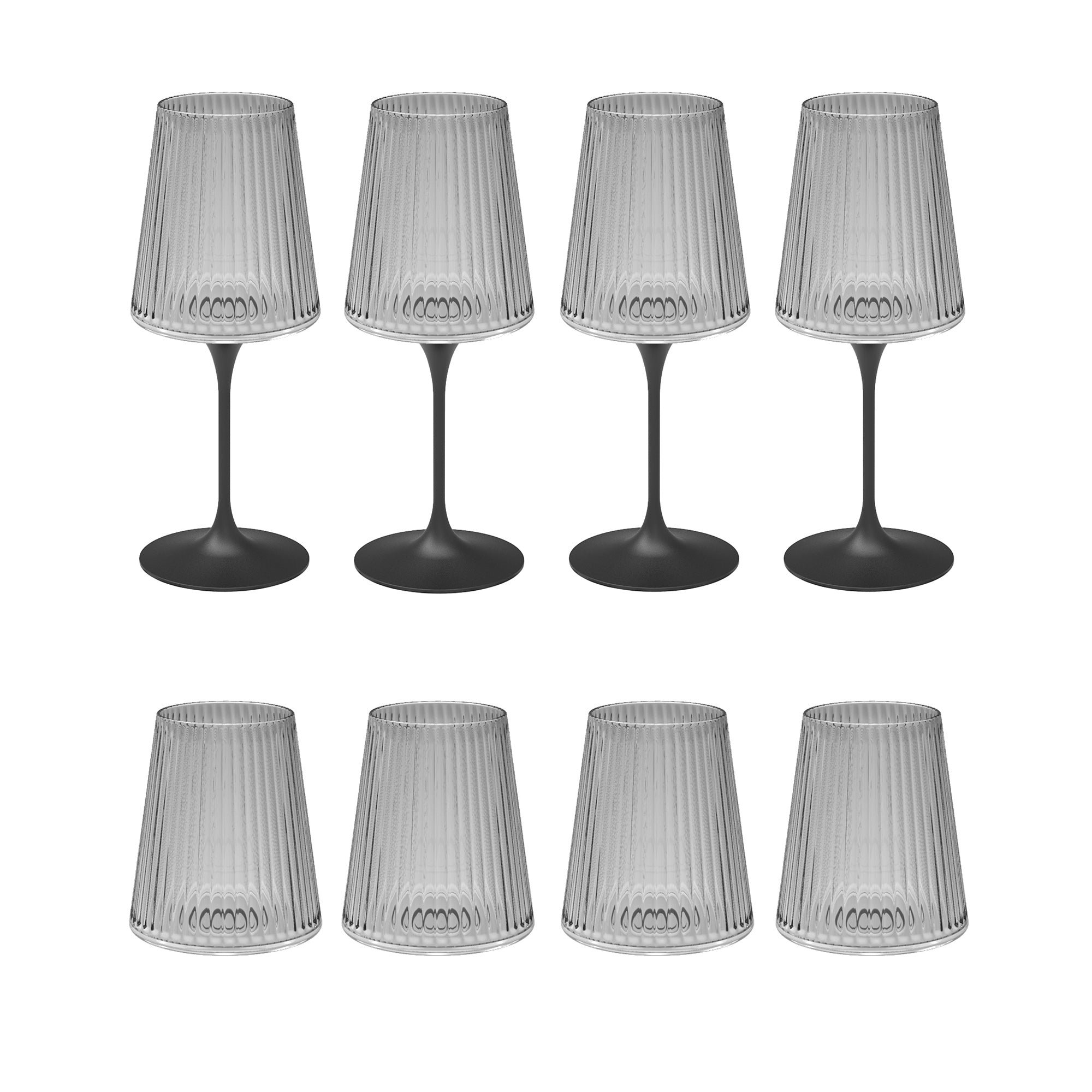 Splitglass Easy - Set 4 verres + 4 pieds - transparent