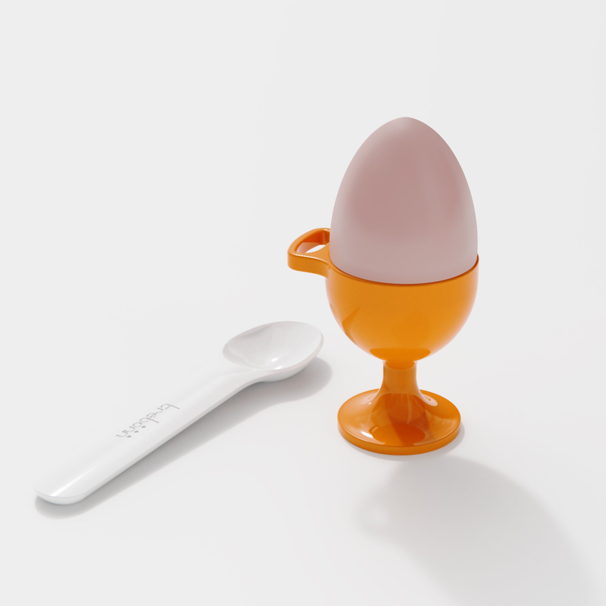 Coquetier + cuillère - orange