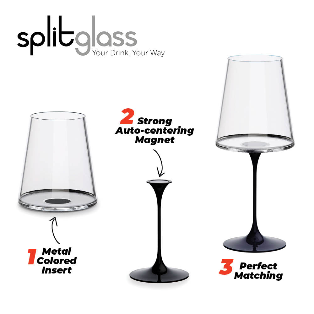 Splitglass - Pied métal - noir