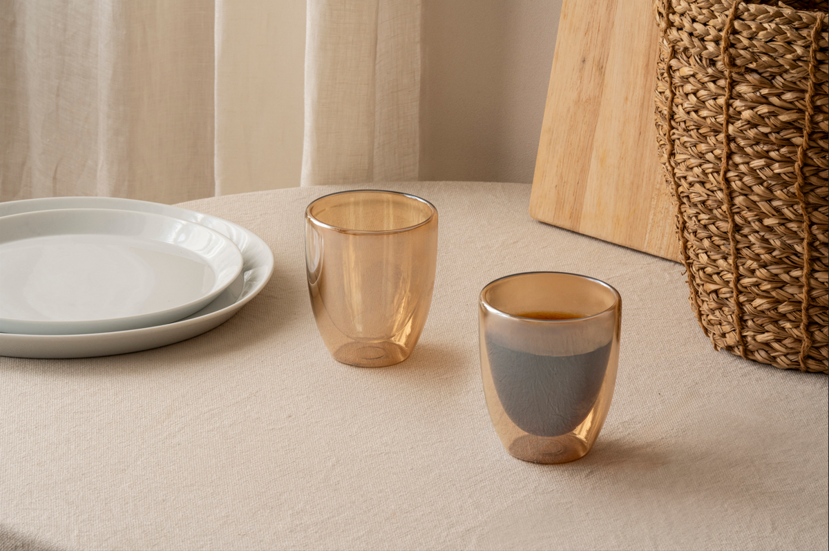 Set 2 tasses café double paroi 250 ml