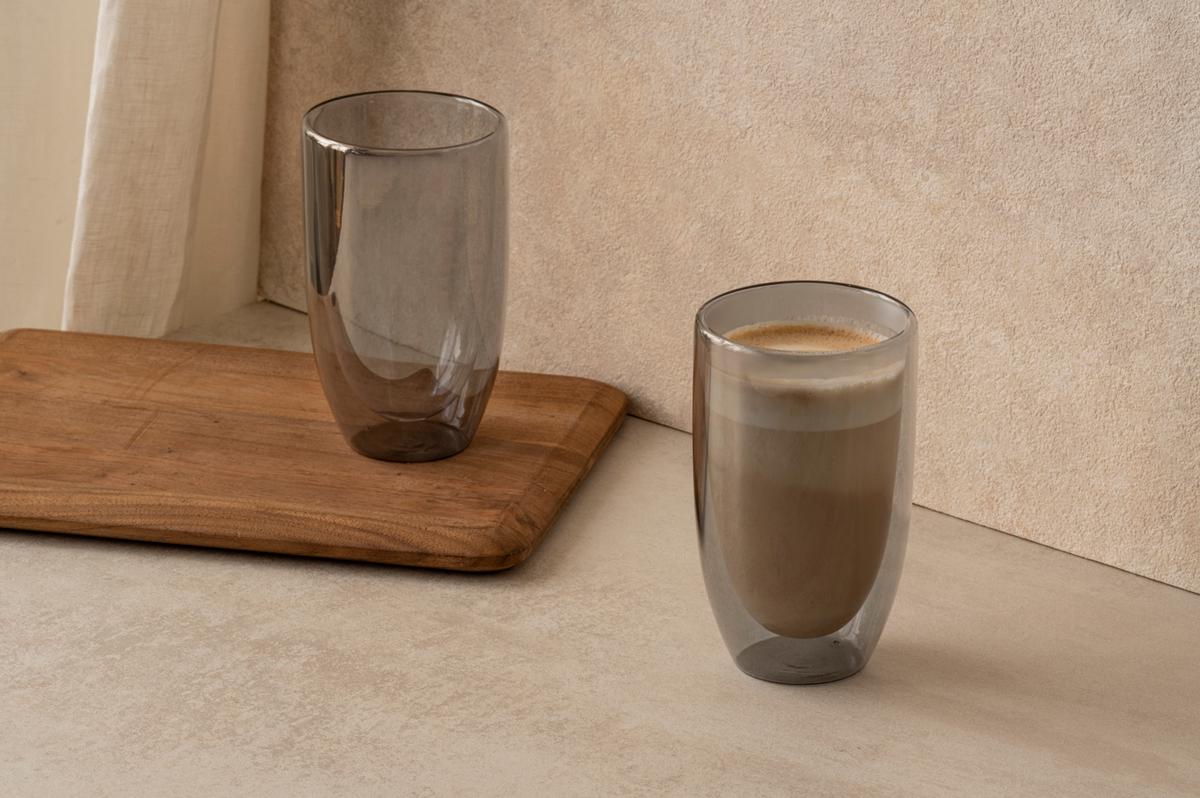 Set 2 tasses latte double paroi - 350 ml