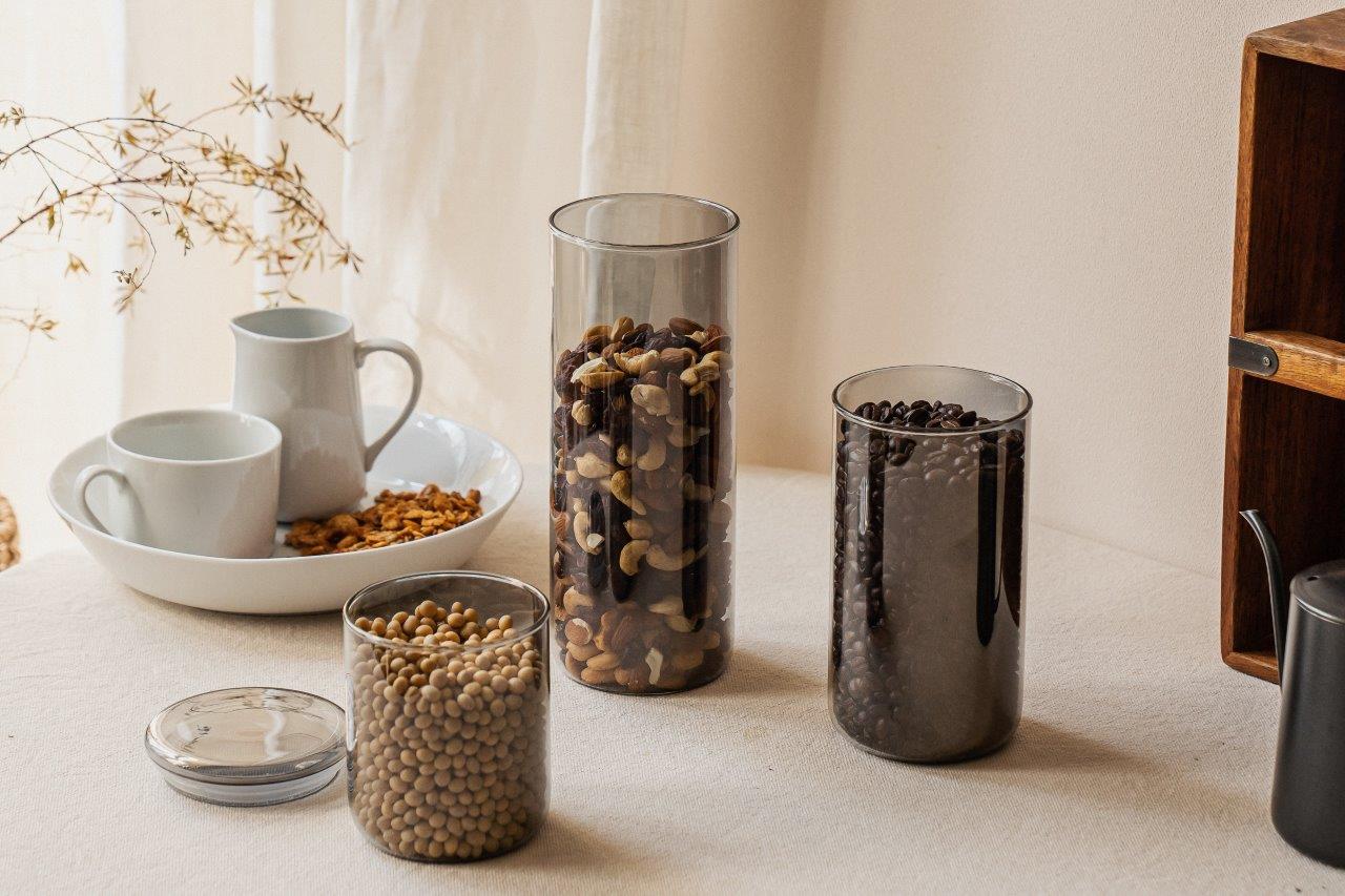 Pot de conservation verre borosilicate - 1.2L - fumé