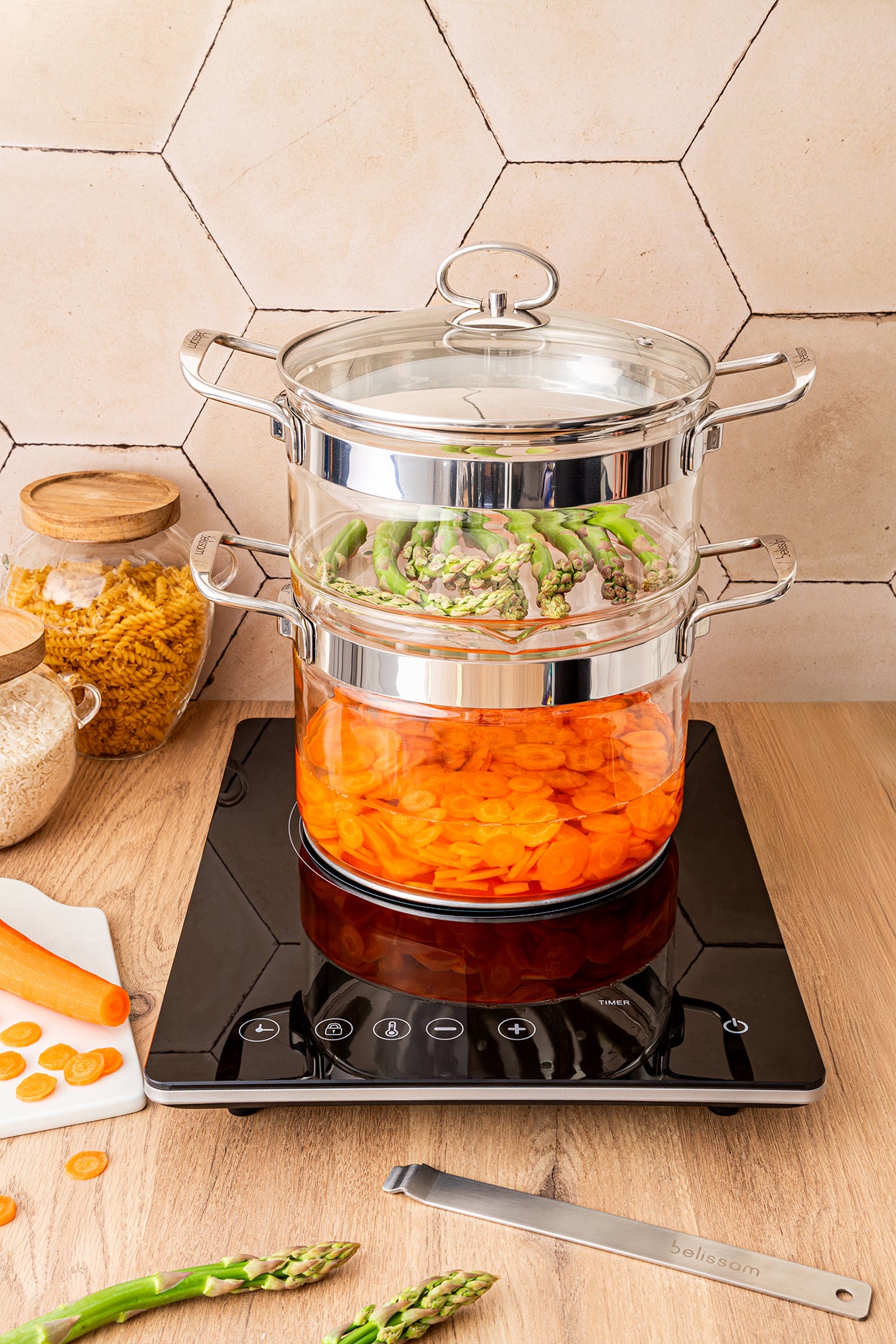 Panier vapeur en verre borosilicate - 20cm - h11 cm