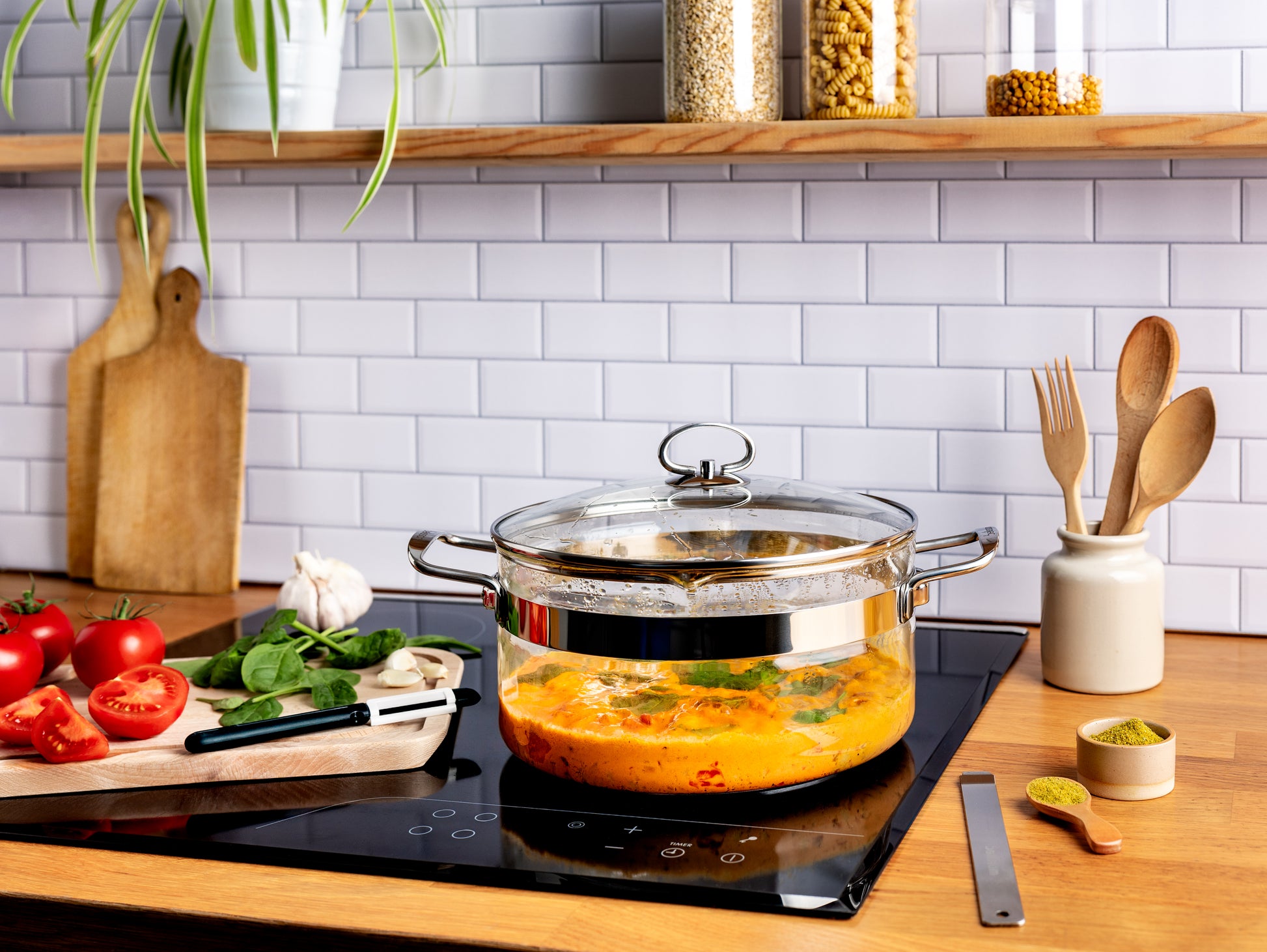 Faitout en verre avec couvercle - 4,2L