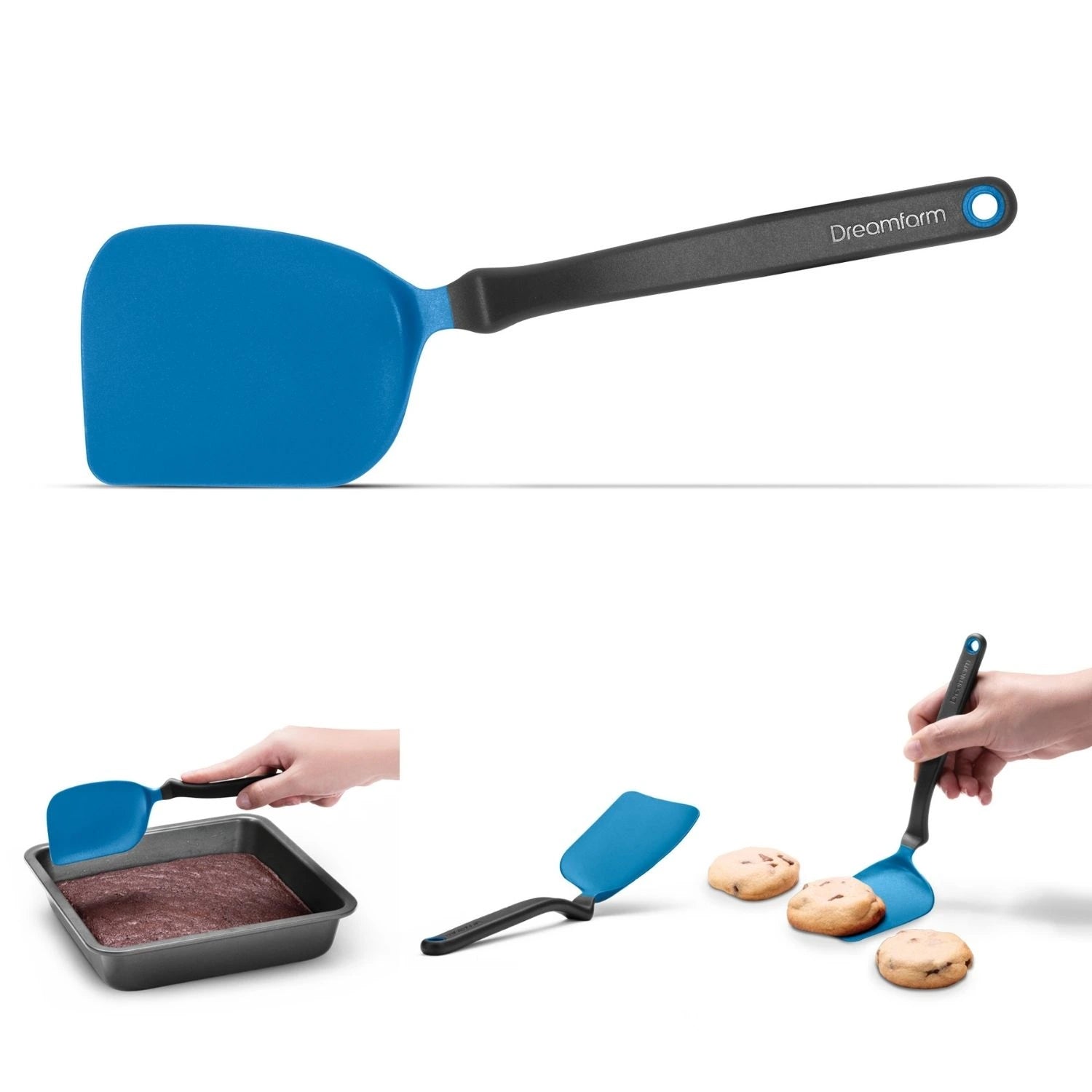 Mini spatule flexible bleu