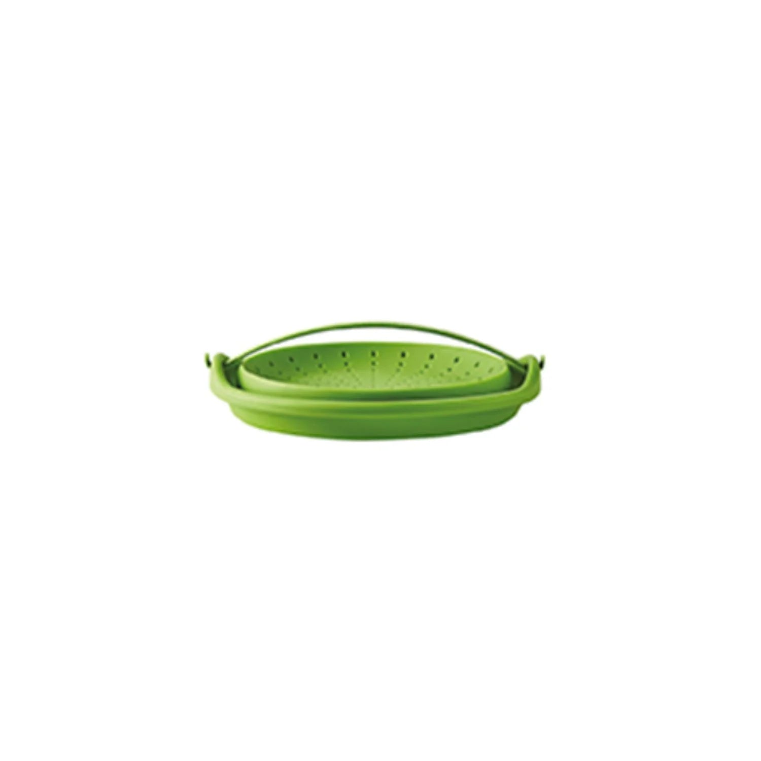Passoire vapeur rétractable en silicone vert