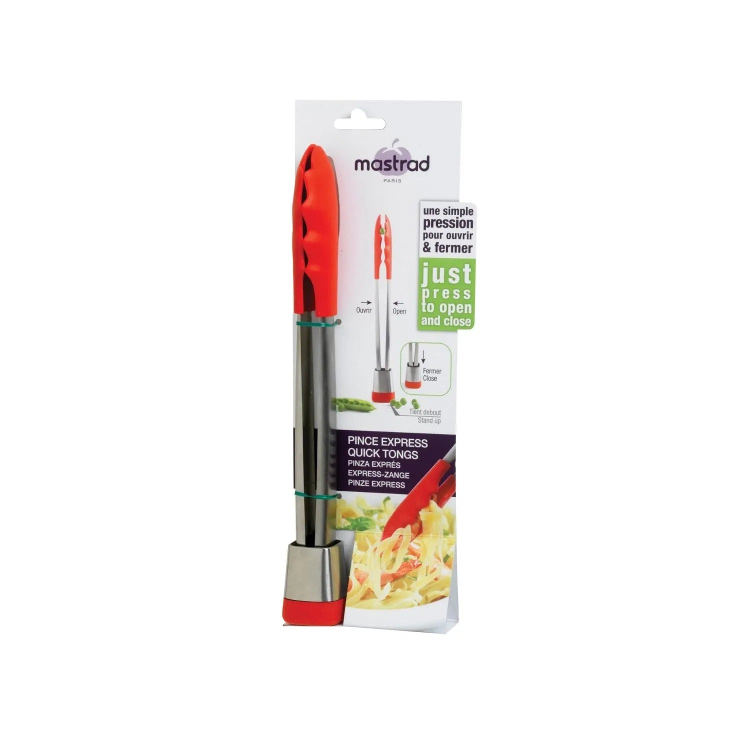 pince debout silicone inox mastrad rouge F17615