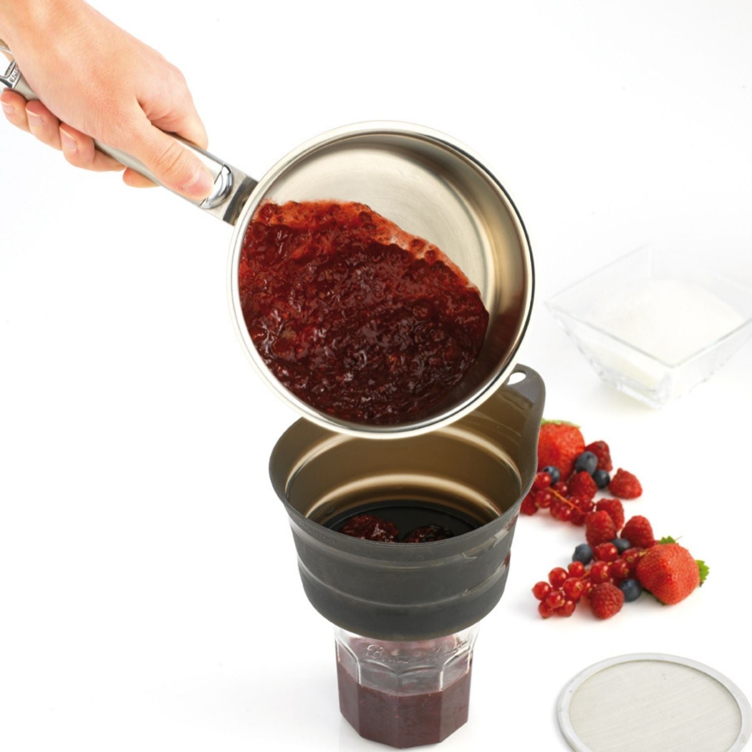 entonnoir filtrant confiture  pliable 