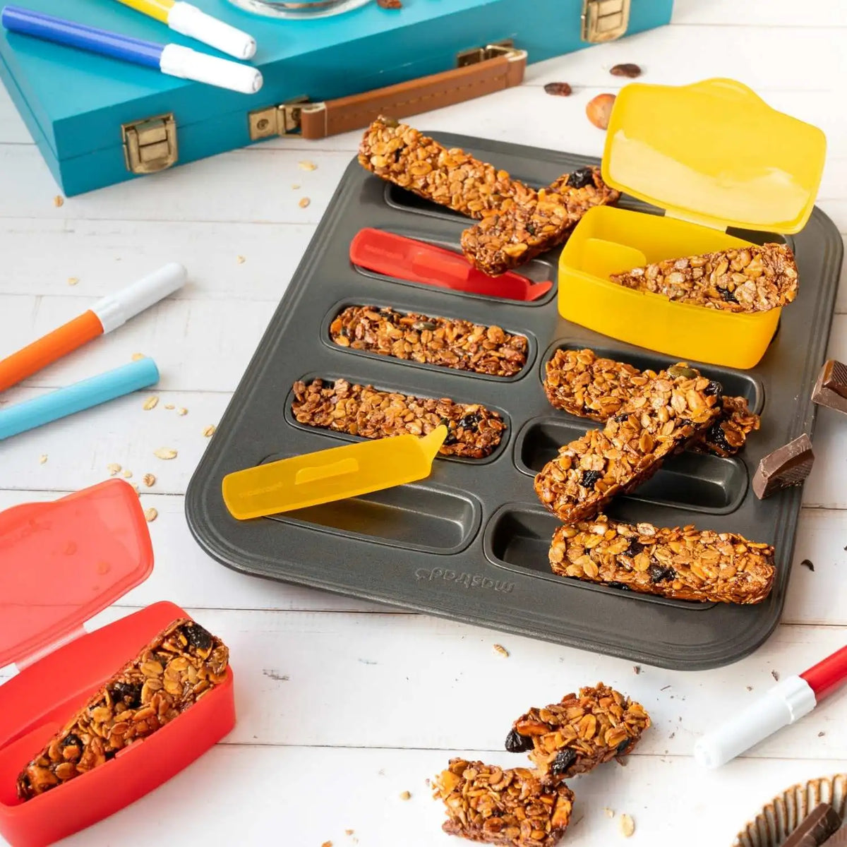 Moules Rectangulaires Silicone Pour Barres Granola - Lot De 3 - 12 Cavités - IonEgg Moules Rectangulaires Silicone Pour Barres Granola - Lot De 3 - 12 Cavités - IonEgg