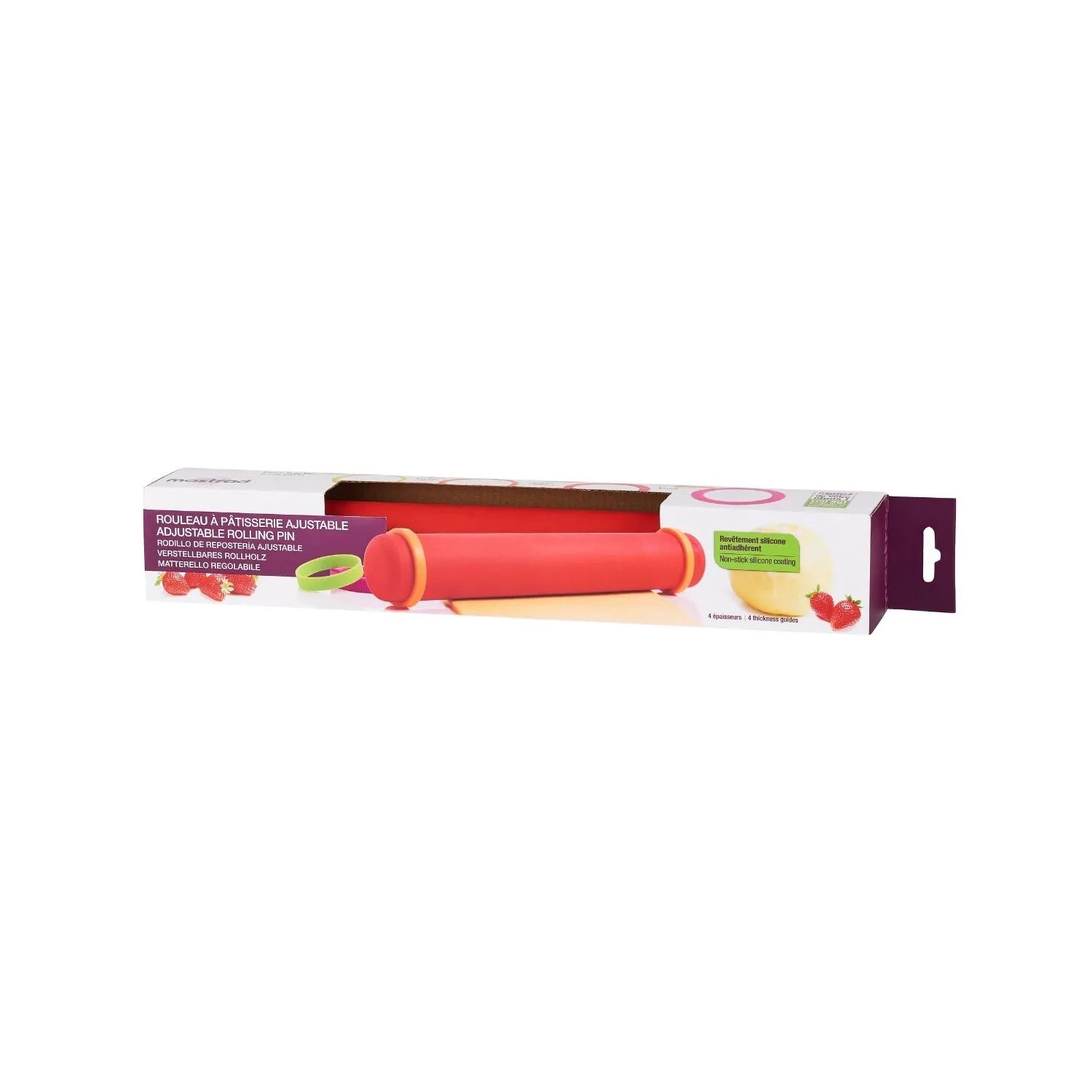 rouleau pâtisserie ajustable rouge F11870